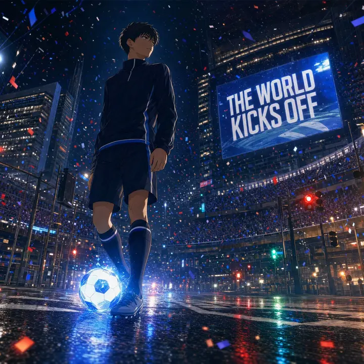 Night City Soccer Kickoff Visual