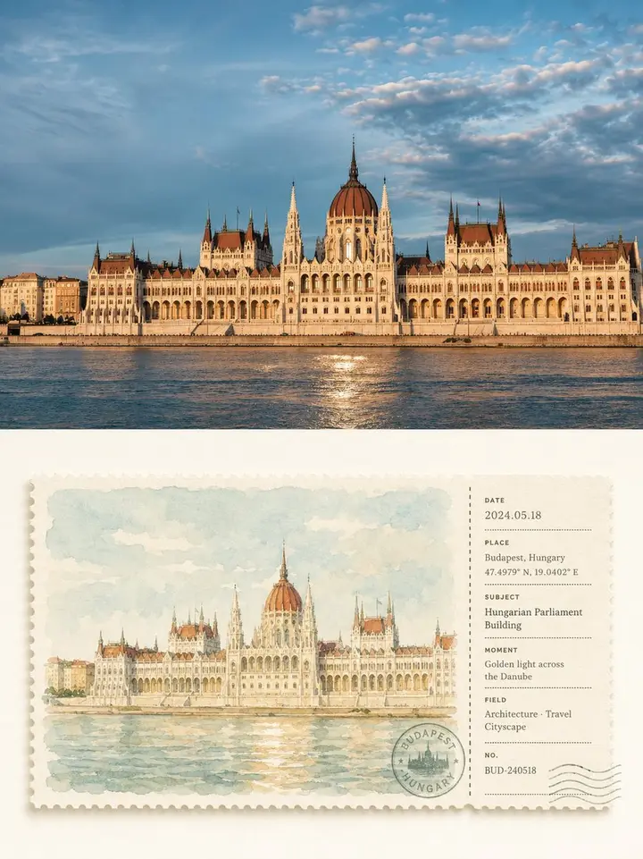 Watercolor Postcard Travel Poster